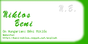 miklos beni business card