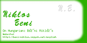 miklos beni business card